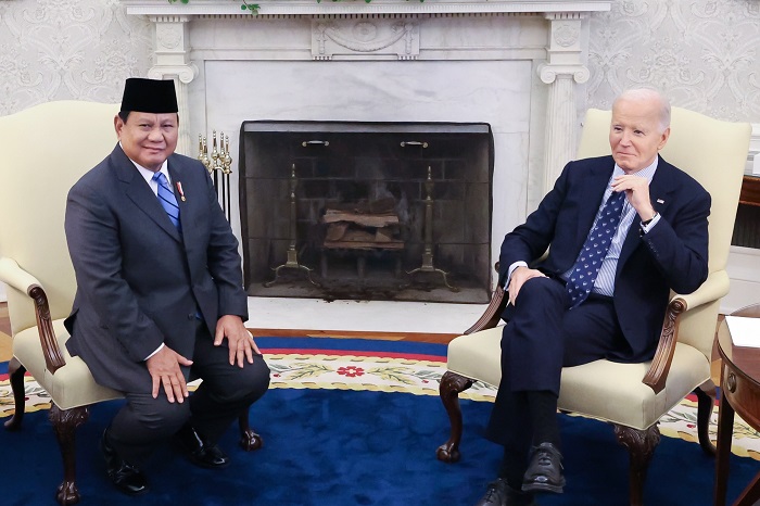 Presiden Republik Indonesia Prabowo Subianto bertemu dengan Presiden Amerika Serikat Joe Biden. (Dok. Tim Media Prabowo)