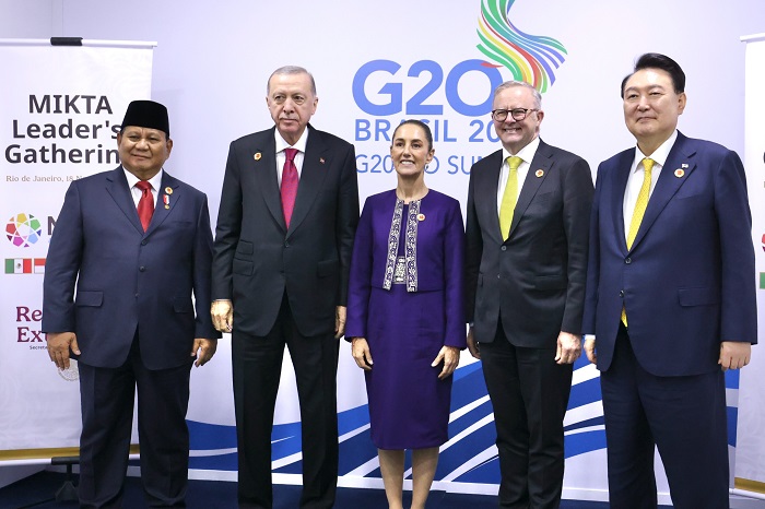 Presiden RI Prabowo Subianto menghadiri MIKTA Leaders Gathering di Museum of Modern Art (MAM), Rio de Janeiro. (Dok. Tim Media Prabowo)