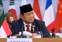 Presiden RI Prabowo Subianto saat berbicara di hadapan para pemimpin negara G20 di sesi pertama Konferensi Tingkat Tinggi (KTT) G20. (Dok. Tim Media Prabowo)

