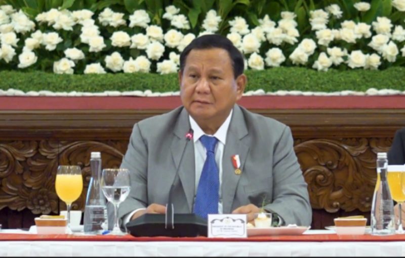 Presiden Prabowo Subianto saat menghadiri pertemuan US-ASEAN Business Council (US-ABC) yang berlangsung di Istana Negara, Jakarta, Selasa (3/12/2024). (Dok. Tim Komunikasi Prabowo Subianto)