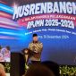 Presiden Prabowo Subianto berpidato di Musyawarah Perencanaan Pembangunan Nasional (Musrembangnas), Rencana Pembangunan Jangka Menengah Nasional tahun 2025 di gedung Bappenas, Senin (30/12/2024). (Dok. TIm Media Prabowo)
