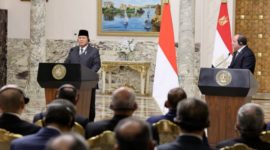 Presiden RI Prabowo Subianto dan Presiden Republik Arab Mesir, Abdel Fattah El-Sisi kompak menyuarakan gencatan senjata di Palestina. (Dok. Tim Komunikasi Prabowo Subianto)