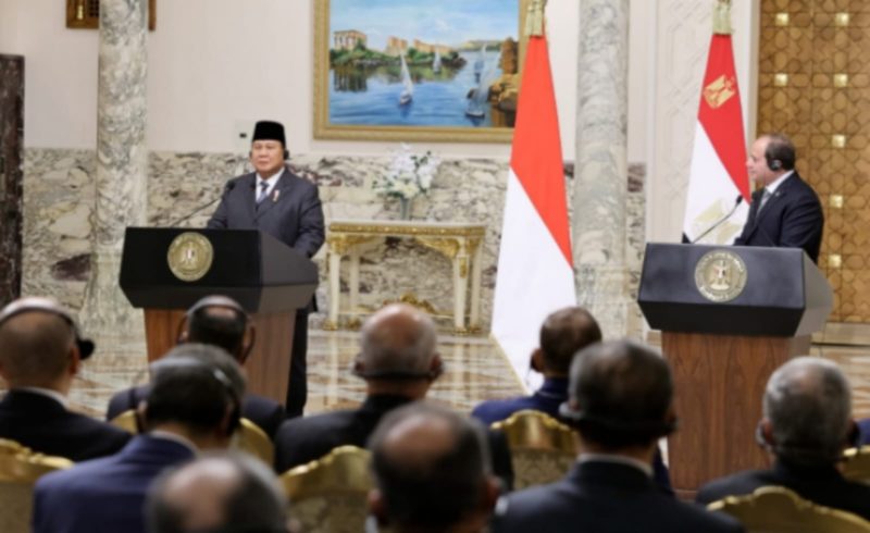 Presiden RI Prabowo Subianto dan Presiden Republik Arab Mesir, Abdel Fattah El-Sisi kompak menyuarakan gencatan senjata di Palestina. (Dok. Tim Komunikasi Prabowo Subianto)