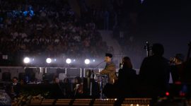 Presiden RI Prabowo Subianto saat menghadiri acara Perayaan Natal Nasional 2024. (Tim Media Prabowo)