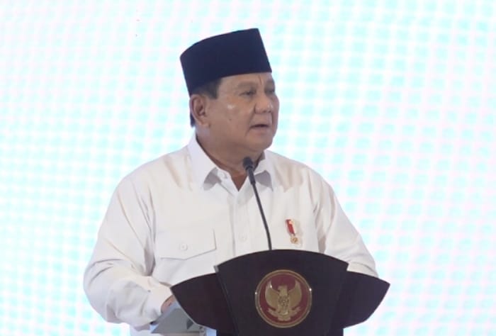 Presiden Prabowo Subianto dalam Musyawarah Kadin Indonesia  yang diselenggarakan di The Ritz Carlton, Jakarta, Kamis (16/1/2025) sore. (Dok. Tim Komunikasi Prabowo Subianto)