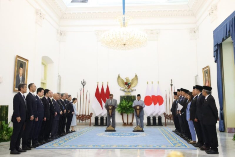 Pertemuan antara Presiden Prabowo Subianto dengan PM Jepang Shigeru Ishiba, di Istana Bogor, Jawa Barat, Sabtu (11/1/2025). (Dok. Tim Komunikasi Prabowo Subianto)