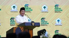 Presiden RI Prabowo Subianto saatmemperingati HUT ke-61 Partai Golkar di Istora Senayan, Jakarta. (Dok. Tim Media Prabowo)