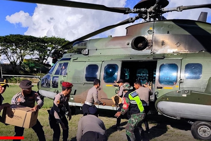 A400, Hercules, hingga 50 Helikopter Dikerahkan untuk Jangkau Wilayah Bencana Terisolir. (Facebook.com @Badan Nasional Penanggulangan Bencana)