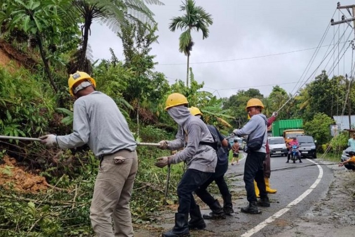 Personel BUMN bekerja memulihkan listrik, telekomunikasi, dan logistik di wilayah terdampak banjir bandang dan longsor di Sumatera. (Dok. pln.co.id)